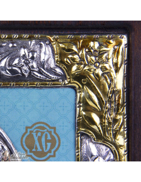 Icone Christ livre ouvert 25 x 32 cm - argent 999