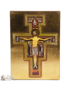 Icone cadre croix Saint François 14 x 20cm