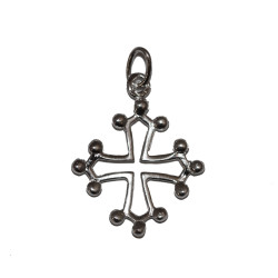 Pendentif croix Jérusalem - véritable Argent 925