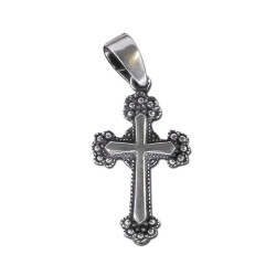 Byzantinischer Kreuzanhänger - echtes 925er Silber