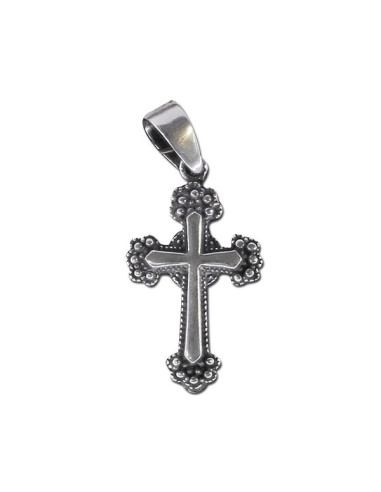 Ciondolo croce bizantina - vero argento 925