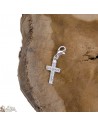 Pendentif croix cristal charme- véritable Argent 925