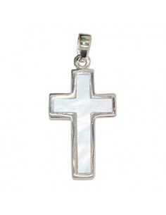 Mother-of-pearl cross pendant - 925 silver genuine