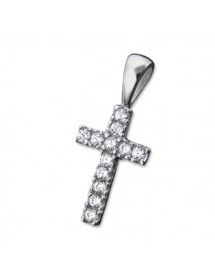 Crystal cross pendant - 925 silver genuine