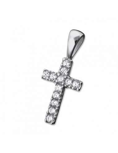 Crystal cross pendant - 925 silver genuine