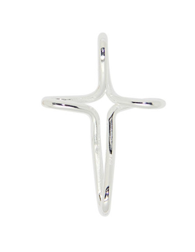 Ciondolo croce cuore dorato - Argento 925 genuino