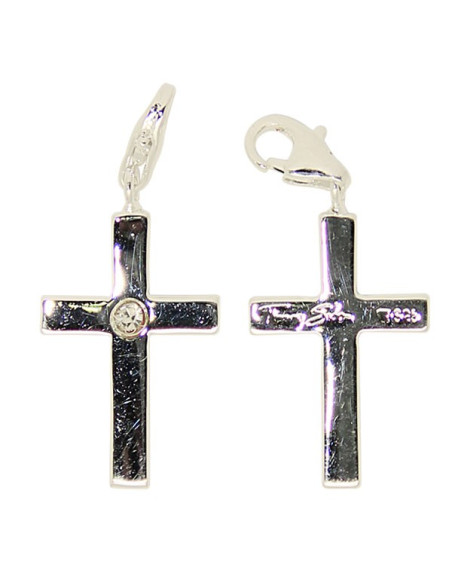 Kristallkreuz Anhänger - echtes 925er Silber
