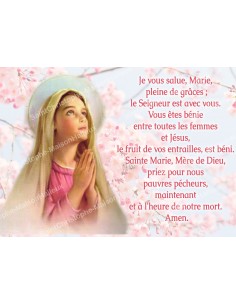 Carte postale Je vous Salue Marie prière - aimantée