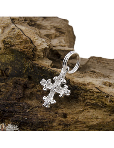 Colgante de cruz - plata genuina 925