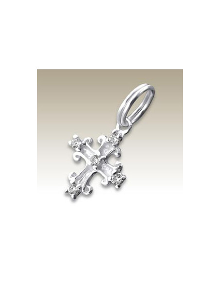 Colgante de cruz - plata genuina 925