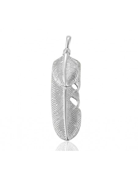 Feather Pendant - stainless steel