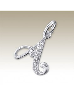 Colgante letra A cristal plata 925