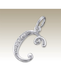 Ciondolo lettera B cristallo argento 925