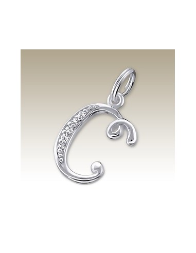 Pendant letter B crystal silver 925