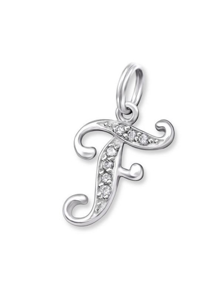 Anhänger Buchstabe F Kristallsilber 925