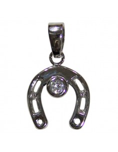 Pendentif fer à cheval porte bonheur - Véritable Argent 925