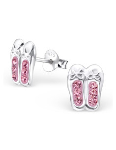 Orecchini Ballerinas cristallo rosa - Argento 925