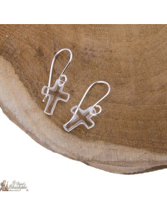 Swarovski pendientes de cruz de colgar - Plata 925