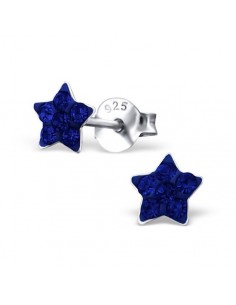 Blue star earrings - Silver 925