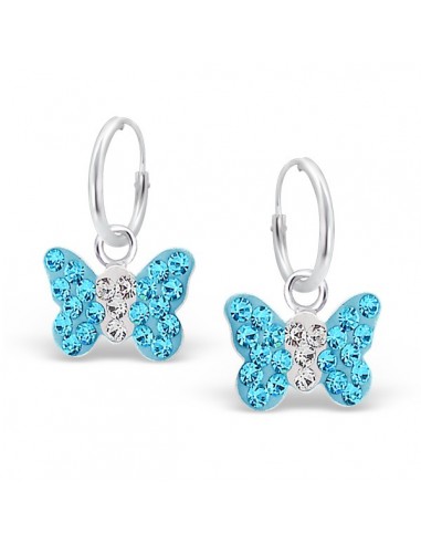 Blue Butterflies Earrings - Silver 925