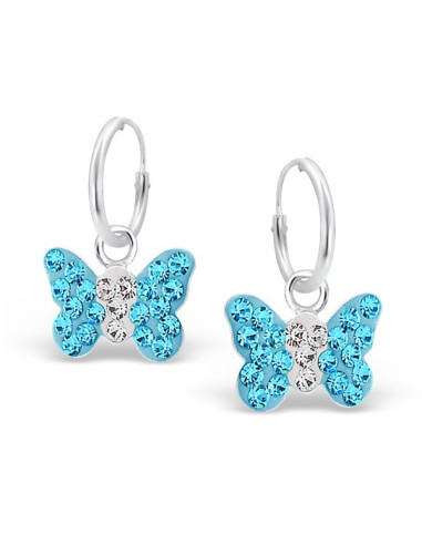 Orecchini farfalle blu - Argento 925