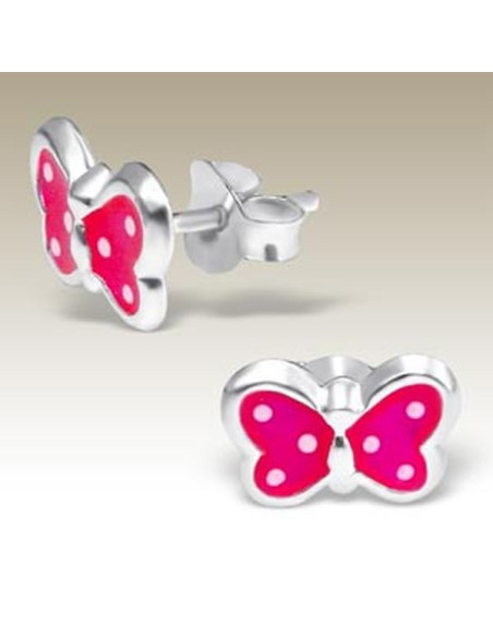 Boucles d'oreilles Papillons roses  - Argent 925