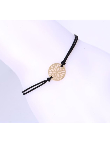 Elegante pulsera de flores - 18 K bañada en oro