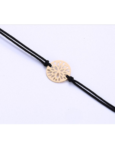 Elegante pulsera de flores - 18 K bañada en oro