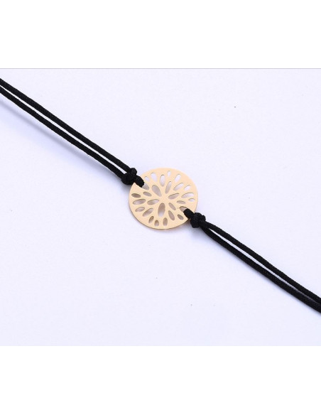 Elegante pulsera de flores - 18 K bañada en oro
