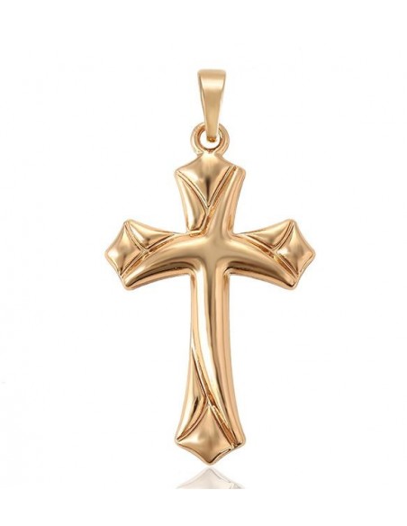 Pendentif croix - plaqué or 18 K