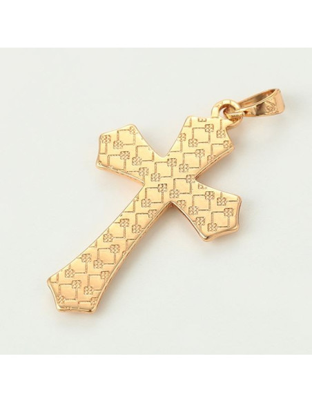 Colgante de cruz - chapado en oro de 18 quilates