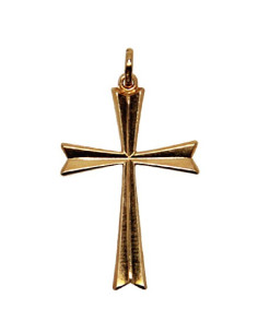 Colgante de cruz - chapado en oro