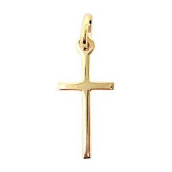 Colgante de cruz - chapado en oro