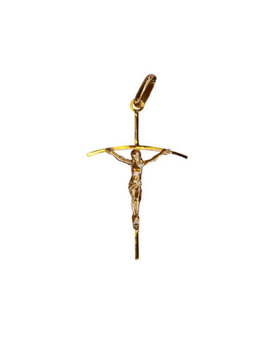 Colgante de cruz de Cristo - chapado en oro