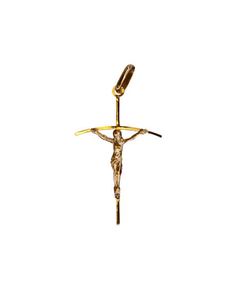 Colgante de cruz de Cristo - chapado en oro