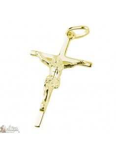 Pendentif croix Christ - plaqué or