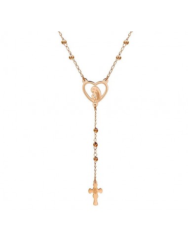 Edelstahl-Rosenkranz - Farbe Rotgold