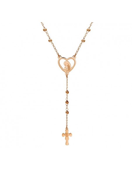 Chapelet acier inoxydable - couleur or rose