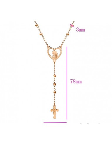 Chapelet acier inoxydable - couleur or rose