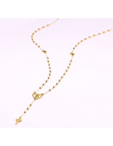 Stainless steel rosary - 24 K gold plated