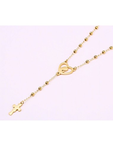 Stainless steel rosary - 24 K gold plated