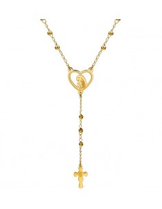 Stainless steel rosary - 24 K gold plated