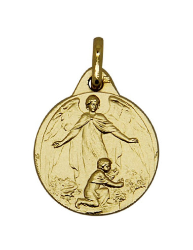 10 Médailles Saint Michel Archange Plaqué Argent - Avec Ange Gardien Au Dos, Fait Main En Italie (2.2x1.6cm)