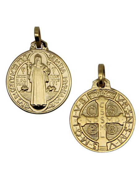 Medalla de San Benito - chapada en oro