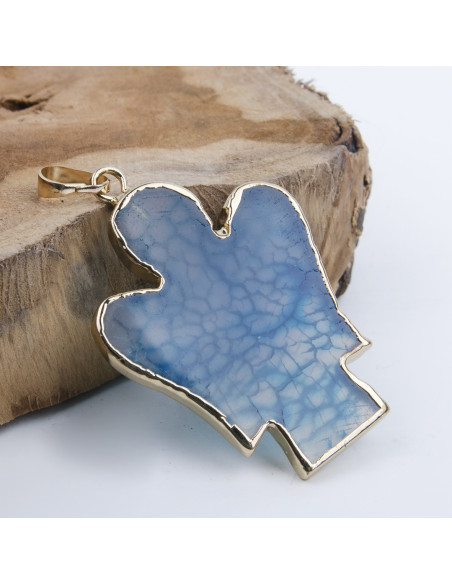 Pendant Angel Agate Stone - gold plated