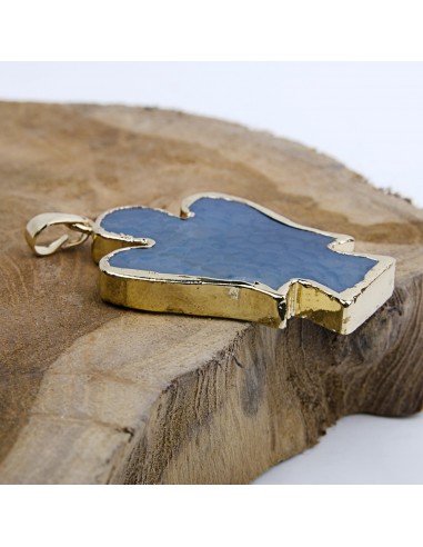 Pendentif Ange pierre d' agate - plaqué or
