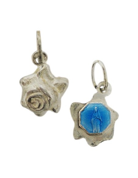 Blau emaillierte Banneux-Medaille