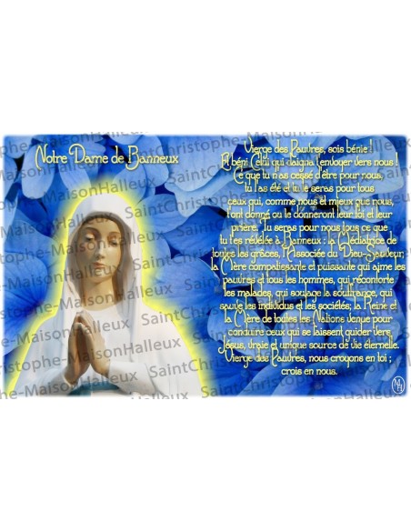 Virgin Card of the Poor of Banneux N.D. prayer - magnet