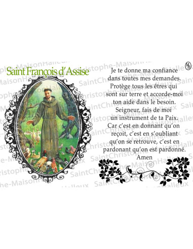 carte-postale-saint-françois-d-assise-prière-aimantée