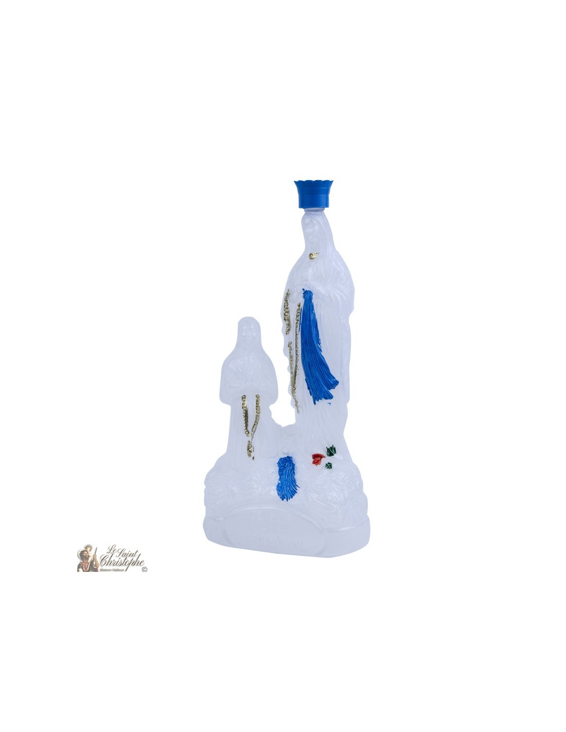 Botella de plástico tamaño grande con agua bendita de Lourdes 20 cm diseño de la Virgen María